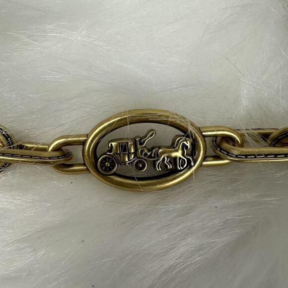 Coach Horse & Carriage Chain Strap In Brass/Brass CX180 NWT - Picture 4 of 8